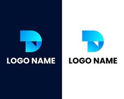 letter d with arrow modern logo design template vector