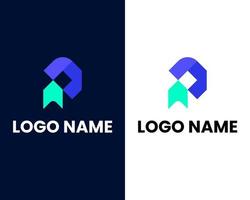 plantilla de diseño de logotipo moderno de marca de letra p vector