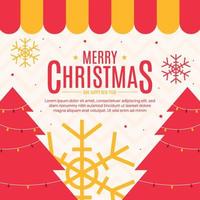 flat christmas sale social media template vector