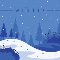 flat design beautiful winter background vector