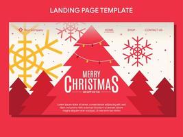 flat christmas landing page banner template vector