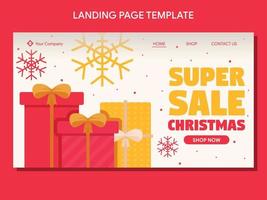 flat christmas landing page banner template vector