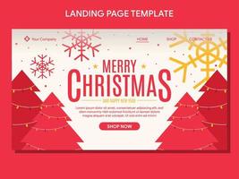 flat christmas landing page banner template vector