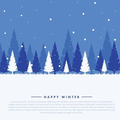 flat design beautiful winter background
