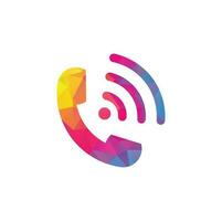 Call logo wifi icon design vector. Phone and wifi logo design template. vector