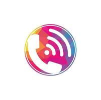 vector de diseño de icono de wifi de logotipo de llamada. plantilla de diseño de logotipo de teléfono y wifi.