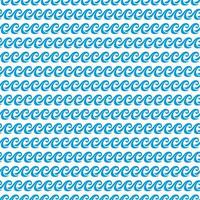 Sea and ocean curly blue waves seamless pattern vector
