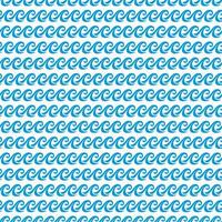 Sea and ocean curly blue waves seamless pattern vector