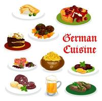 German cuisine dinner icon with traditional food vector