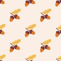 Seamless Pattern with Acorns. The Thanksgiving Day collection. Flat vector illustration