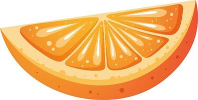 Juicy slice of orange in cartoon style vector