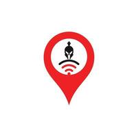 Spartan wifi gps shape concept logo. Spartan and wifi logo combination. Helmet and signal symbol or icon vector