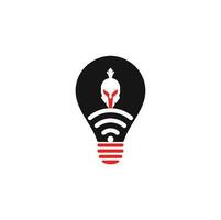 Spartan wifi gps shape concept logo. Spartan and wifi logo combination. Helmet and signal symbol or icon vector