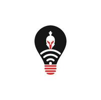 Spartan wifi gps shape concept logo. Spartan and wifi logo combination. Helmet and signal symbol or icon vector