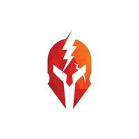 Spartan thunder logo design vector. Energy Vector Logo with spartan symbol vector design