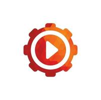 Gear Media Logo. Abstract Vector Gear Media Technology Icon.