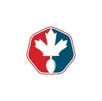 Canadian food logo concept design. Canadian food restaurant logo concept. Maple leaf and fork icon vector