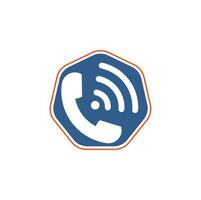 Call logo wifi icon design vector. Phone and wifi logo design template. vector