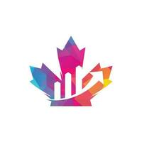 Canadian Financial Logo . Insurance Business Canada logo Design Illustration . Maple Chart Financial Logo vector