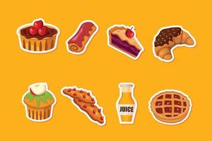 Cartoon Bakery Stickers vector