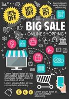 Big sale vector online shopping poster