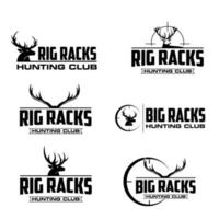 Black and white hunting deer club illustration vector