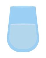 Glass of water semi flat color vector object. Refreshment. Editable element. Full sized item on white. Beverage simple cartoon style illustration for web graphic design and animation
