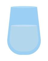 Glass of water semi flat color vector object. Refreshment. Editable element. Full sized item on white. Beverage simple cartoon style illustration for web graphic design and animation