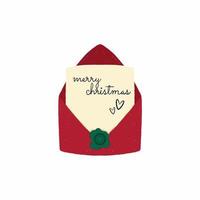 Christmas letter in an envelope with a wax seal vector