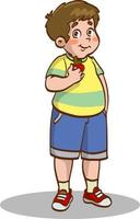 cute fat boy vector illustration