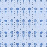 Seamless floral pattern. Blue flower wrapping paper pattern. Repeat pattern for fabric decoration. vector