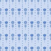 Seamless floral pattern. Blue flower wrapping paper pattern. Repeat pattern for fabric decoration. vector