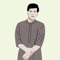 Fashionable muslim man flat illustration vector