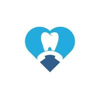 Llame a la plantilla de diseño del logotipo del concepto de forma de corazón dental. icono de diseño de logotipo de llamada dental vector