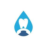 Call Dental drop shape concept logo design template. Dental call logo design icon vector