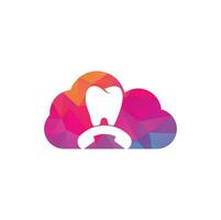 Call Dental cloud shape concept logo design template. Dental call logo design icon vector