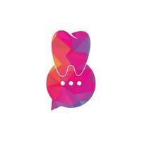 diseño de logotipo de chat dental moderno. icono de consulta dental. vector