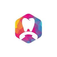 llame a la plantilla de diseño del logotipo dental. icono de diseño de logotipo de llamada dental. vector