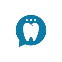 diseño de logotipo de chat dental moderno. icono de consulta dental. vector