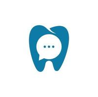 diseño de logotipo de chat dental moderno. icono de consulta dental. vector