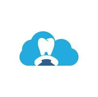 Call Dental cloud shape concept logo design template. Dental call logo design icon vector