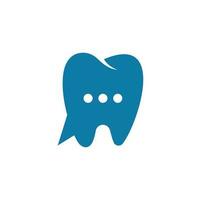 diseño de logotipo de chat dental moderno. icono de consulta dental. vector