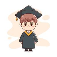 happy graduation handsome boy with cap and gown cute kawaii chibi cartoon  character illustration 13413758 Vector Art at Vecteezy