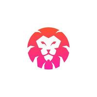 Template logo head face lion shape circle gradient color vector