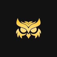 Illustration vector graphic of logo template head face owl golden color