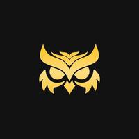 Illustration vector graphic of logo template head face owl golden color