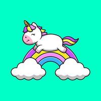 Cute Unicorn Rainbow Cartoon Vector Icons Illustration. Flat Cartoon Concept. Suitable for any creative project.