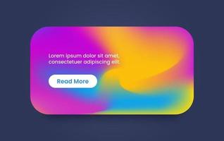 Card element ui kit for responsive mobile app in gradient style. Website marketing or promotion interface template. vector