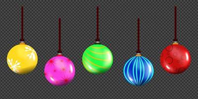 5 christmas ball ilustration bundle vector