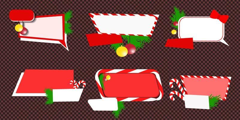 6 christmas quote frame , speak frame, dialog box buble in bundles